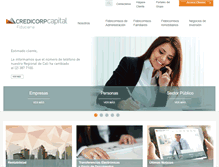 Tablet Screenshot of credicorpcapitalfiduciaria.com